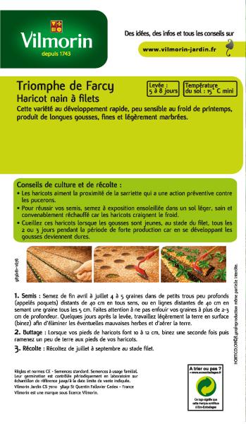Légumes Secs - Haricot Nain Vert Triomphe de Farcy - MEDIA_PACKAGING_VERSO